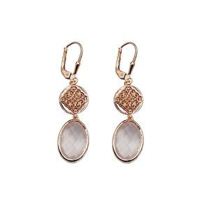 Sterling Silver Rose Quartzes Earrings